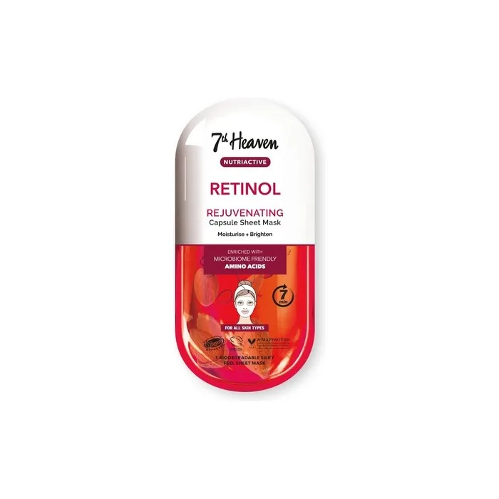 7th Heaven Retinol Nutriactive Rejuvenating Sheet Mask Enriched with Amino Acids to Moisturize and Brighten Skin