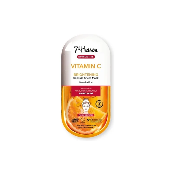 7th Heaven Vitamin C Nutriactive Brightening Sheet Mask Enriched with Amino Acids to Smooth and Firm Skin