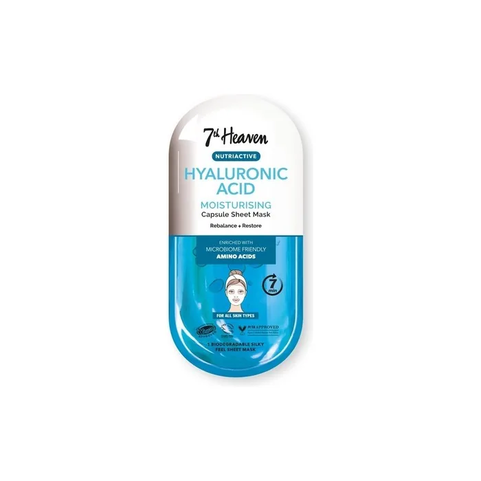 7th Heaven Hyaluronic Acid Nutriactive Moisturising Sheet Mask Enriched with Amino Acids to Rebalance and Restore Skin