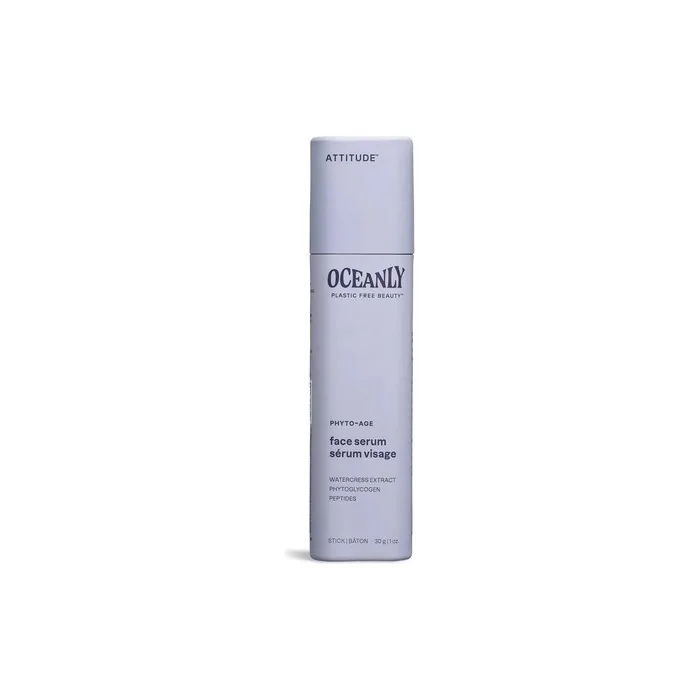 ATTITUDE Oceanly Face Serum Stick EWG Verified Plastic-free Plant and Mineral-Based Ingredients Vegan Skin Care Products PHYTO AGE Unscented 30 grams