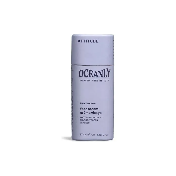 ATTITUDE Oceanly Face Cream Stick EWG Verified Plastic-free Plant and Mineral-Based Ingredients Vegan Skin Care Products PHYTO AGE Unscented 8.5 grams