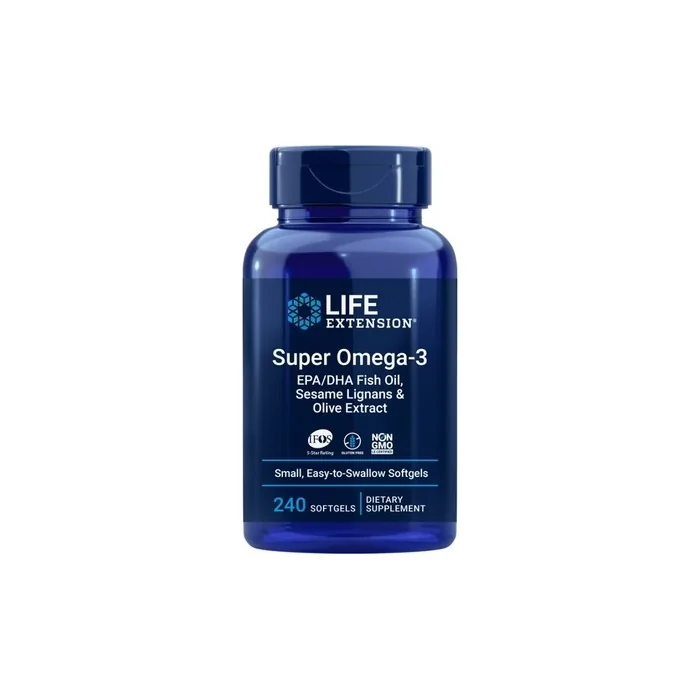 Life Extension Super Omega-3 EPA/DHA Fish Oil with Sesame Lignans and Olive Extract 240 Softgels