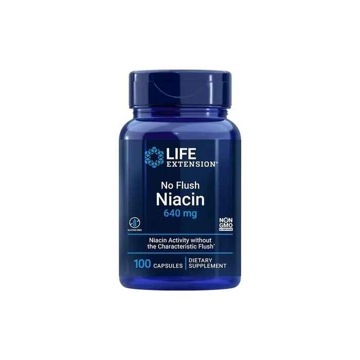 Life Extension No Flush Niacin Dietary Supplement 100 Capsules