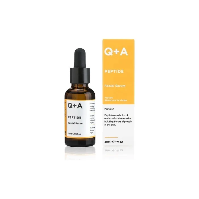 Q+A Peptide Facial Serum 30ml Natural Anti-Aging Face Serum with Hyaluronic Acid