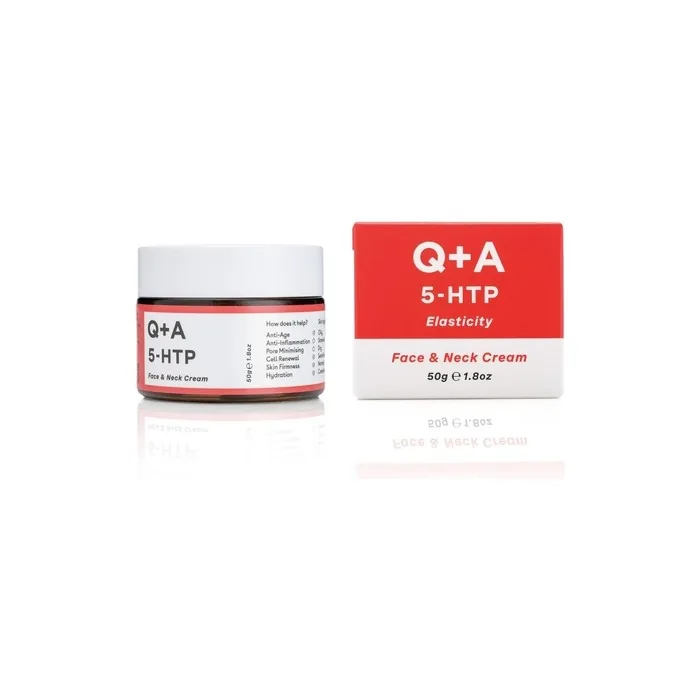 Q+A 5-HTP Face and Neck Cream - Moisturizer for Improving Skin Elasticity