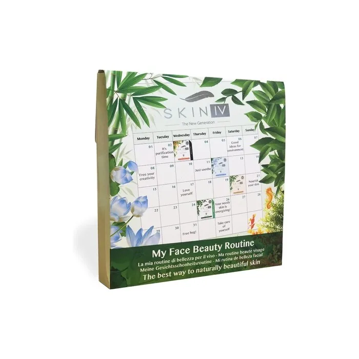 Skin IV Korean My Face Beauty Routine Kit Black Seaweed Lotus Flowers Bamboo & Bubble Green Tea Face Mask 174g