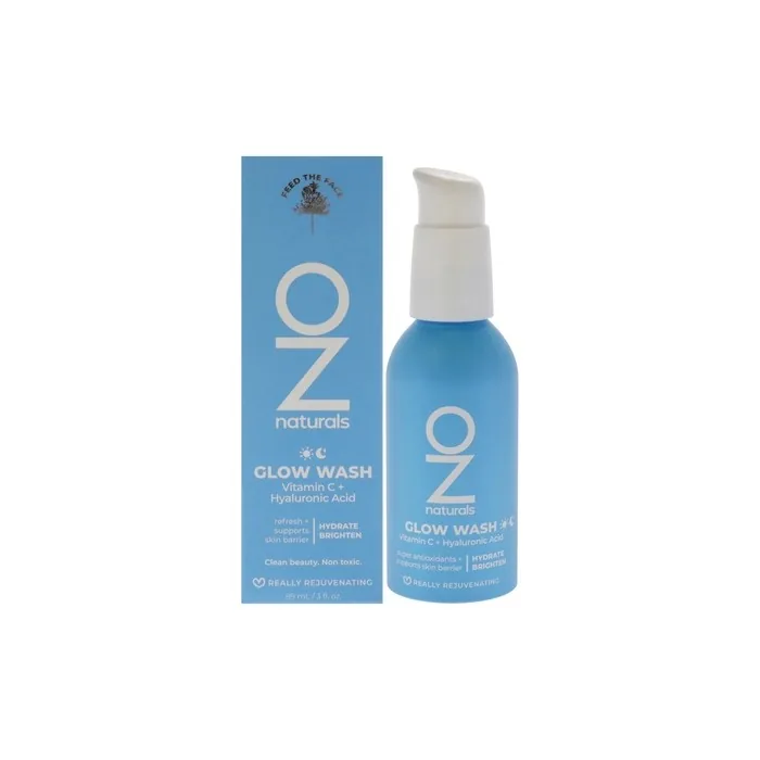 Oznaturals Glow Wash Vitamin C Plus Hyaluronic Acid Cleanser 3 Oz