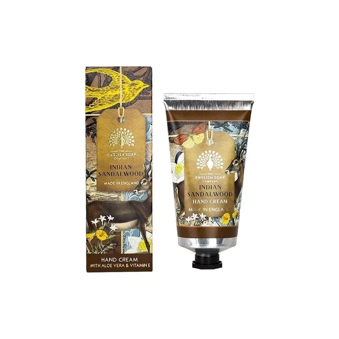 The English Soap Company Anniversary Hand Cream Luxury Sandalwood Moisturising Hand Cream for Men and Women Indian Sandalwood Scent 75ml