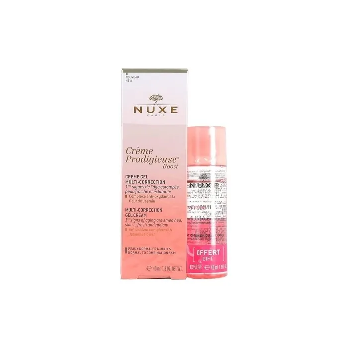 Nuxe Crème Prodigieuse Boost Multi-Correction Gel Cream 40ml with Very Rose Soothing Micellar Water 3in1 40ml