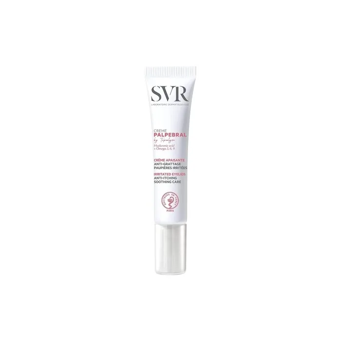 SVR PALPEBRAL Ultra-Soothing Eye Cream for Dry Hypersensitive Itchy Flaky Eyelids Prone to Irritation Eczema Blepharatis Steroid-Free Formula 15ml