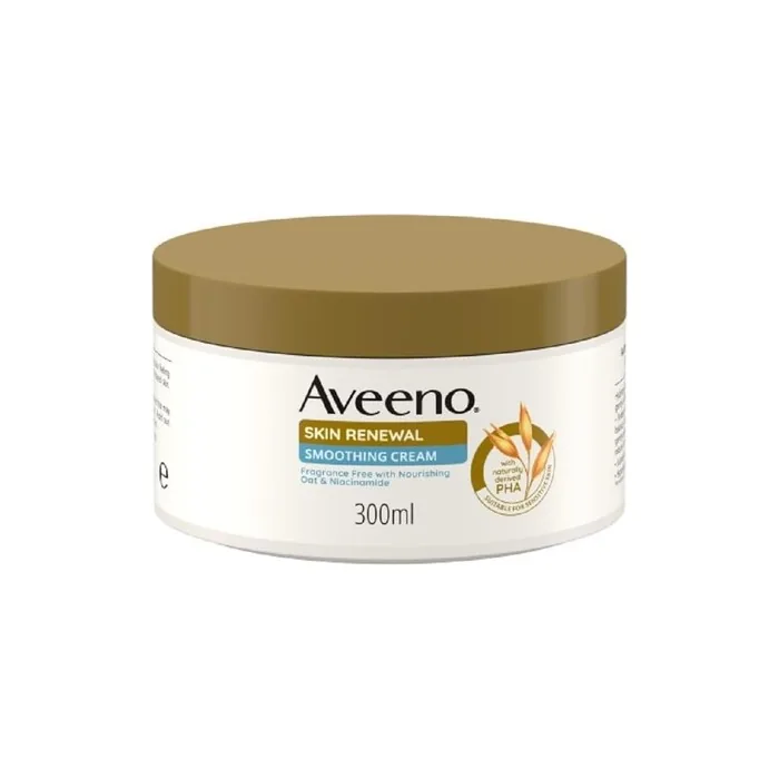 Aveeno Skin Renewal Smoothing Cream 24-Hour Hydration with Prebiotic Oat PHA & Niacinamide Fragrance-Free 300ml