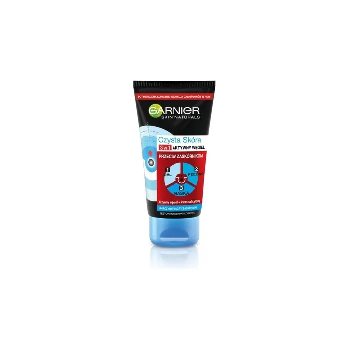 Garnier Pure Skin Intensive Charcoal 3-In-1 Cleansing Gel For Face 150ml