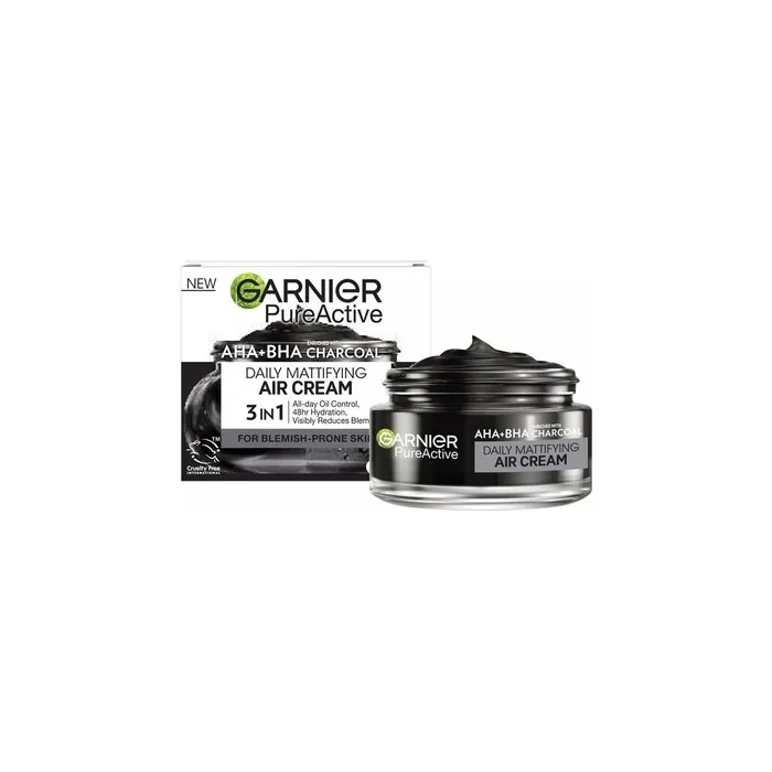 Garnier Pure Active Aha Bha Charcoal Daily Mattifying Air Cream - 50ml