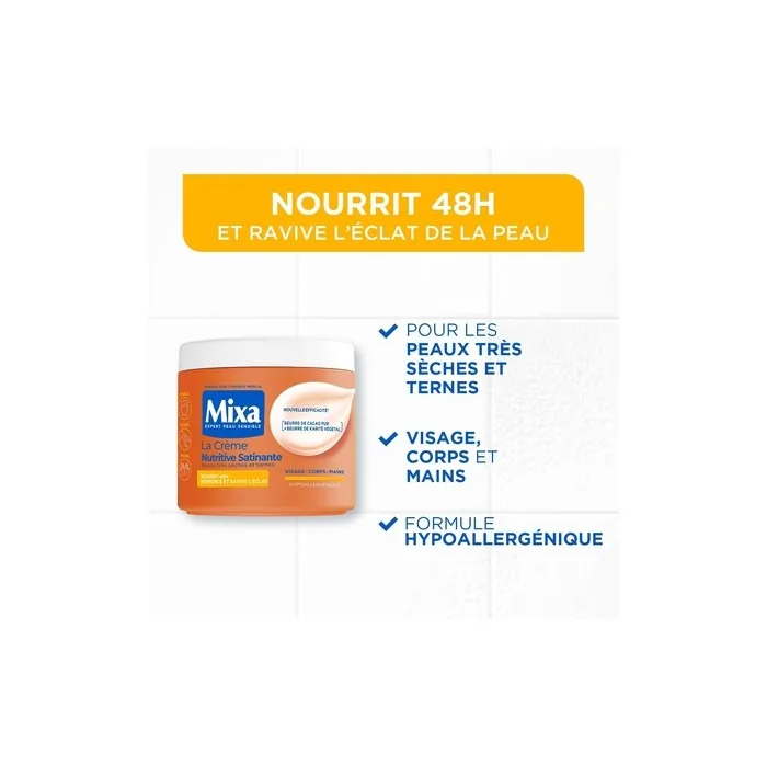 Mixa Antidullness Moisturizing Cream Intensely Nourishes for 48 Hours