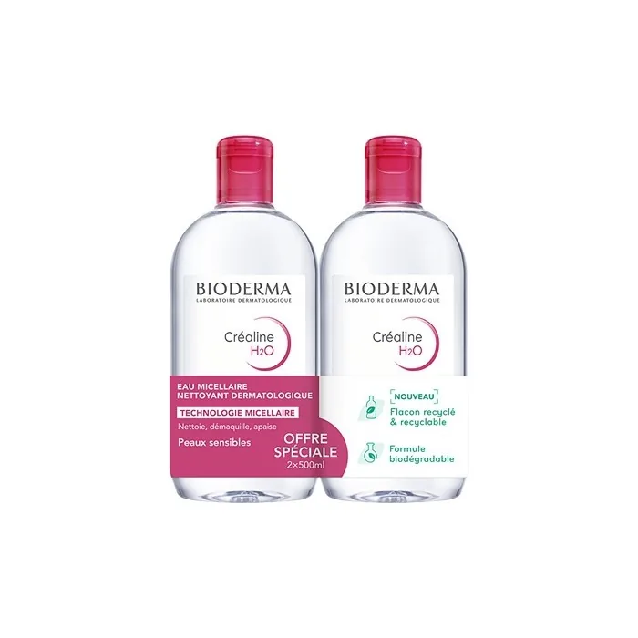 Bioderma Crealine H2o Cleansing Micellar Water Set 2 X 500 Ml