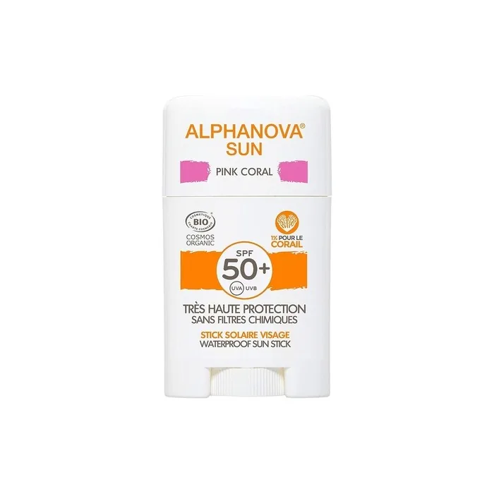 Alphanova Sun Face Pink Coral Sun Stick SPF50+ Organic 12g