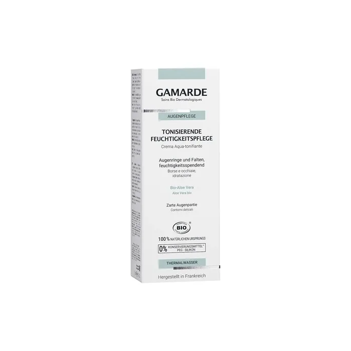 GAMARDE Bio-Kosmetik Moisturizing Toning Care for Dark Circles, Bags & Wrinkles Anti-Aging Eye Cream with Hyaluronic Acid & Aloe Vera Vegan Eye Care Natural Cosmetics 20ml