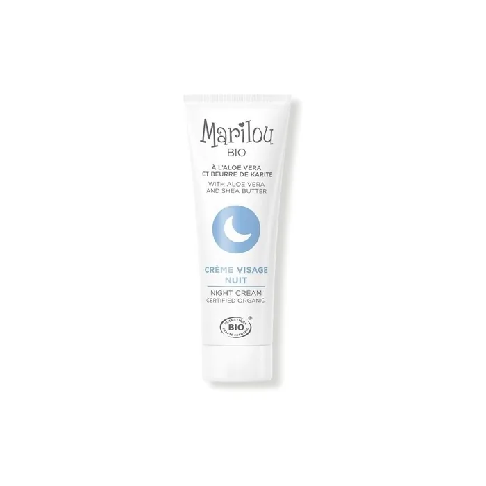 Marilou Organic Night Face Cream with Aloe Vera, Jojoba Oil, and Avocado Oil 30ml