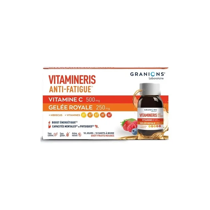 Granions Vitamineris Anti-Fatigue Shot Vitamin C Royal Gel Hibiscus