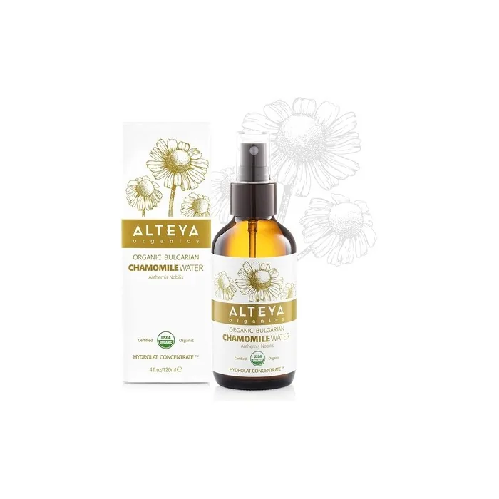 Alteya Organic Chamomile Water Spray 120ml Glass Bottle - USDA Certified