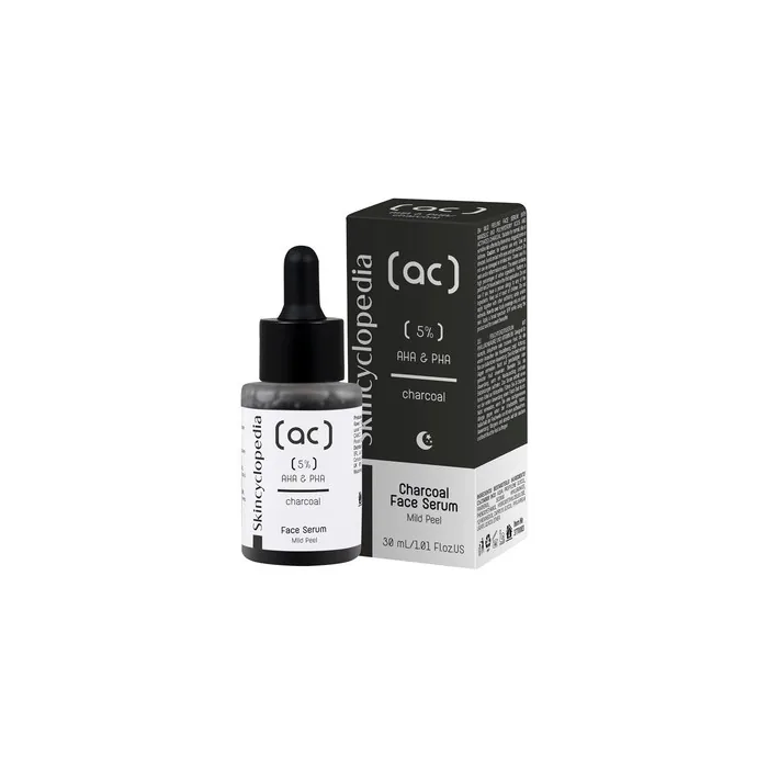 Skincyclopedia AHA PHA Peeling Serum with Activated Charcoal Face Serum 30ml