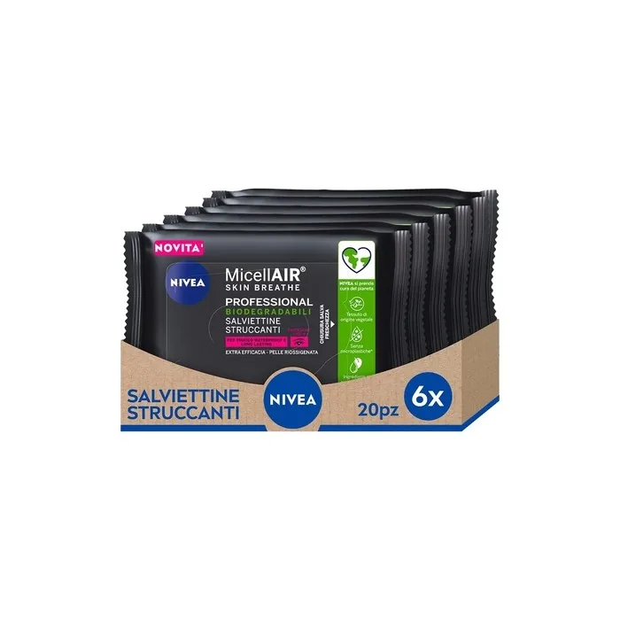 Nivea Micellar Water Professional 20 Waterproof Make-up Remover Wipes Sensitive Skin and Eyes