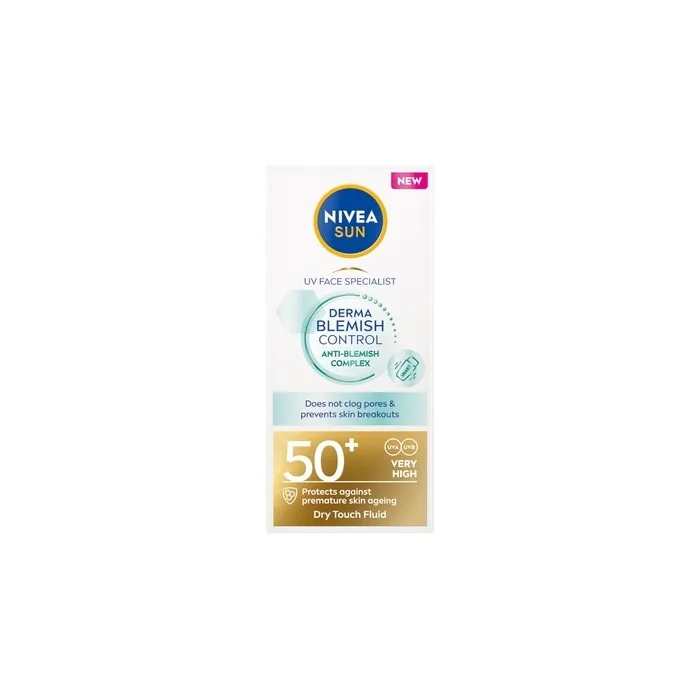 Nivea Sun Uv Face Derma Blemish Control Fluid Spf50+ Moisturizing Balm For Imperfect Skin 40ml