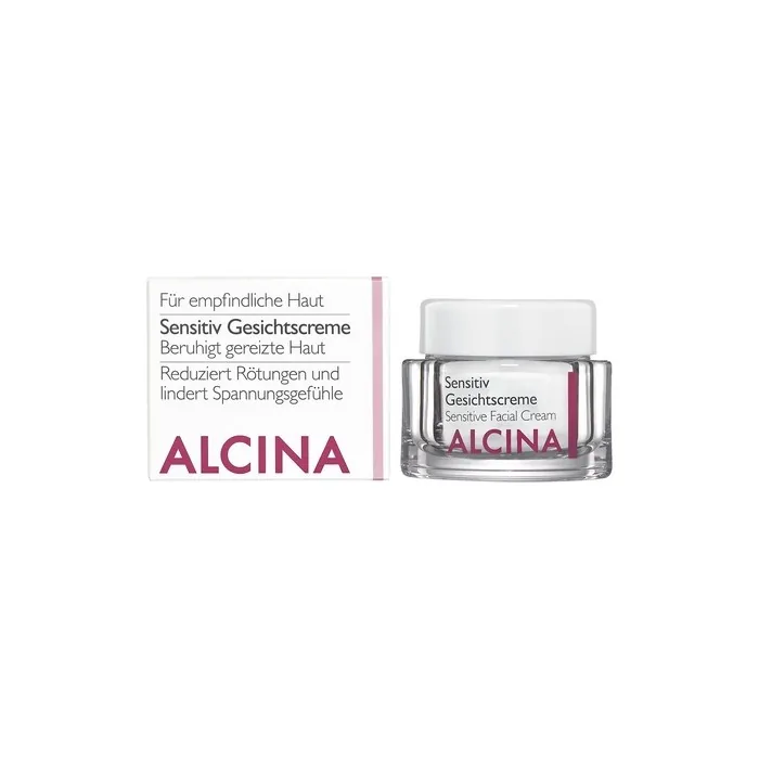 Alcina Sensitive Face Cream 50ml Soothes Irritated Skin and Relieves Tightness - Unperfumed Suitable for Fragrance Allergies