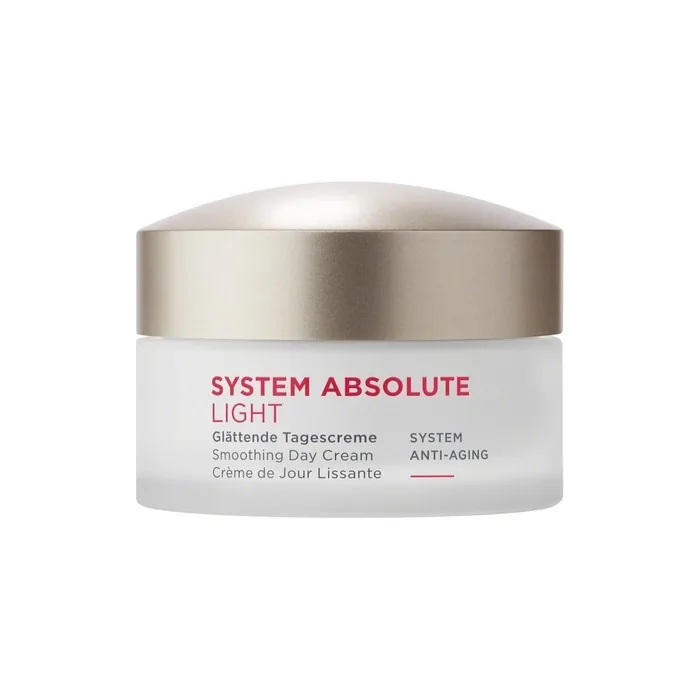 Annemarie Borlind System Absolute Smoothing Day Cream Light 50ml - Activates Collagen and Elastin Production - Ideal Makeup Base with Creamy-Light Texture