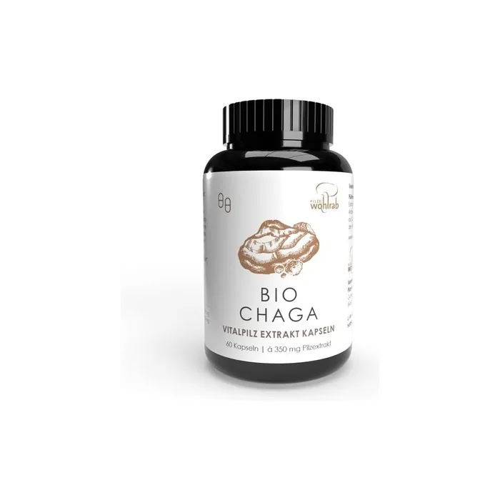 Pilze Wohlrab Chaga Mushroom Capsules 60 Count - Organic, Vegan, Gluten-Free