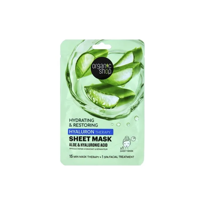 Organic Shop Sheet Mask Hyaluron Therapy Aloe & Hyaluronic Acid Hydrating Face Mask