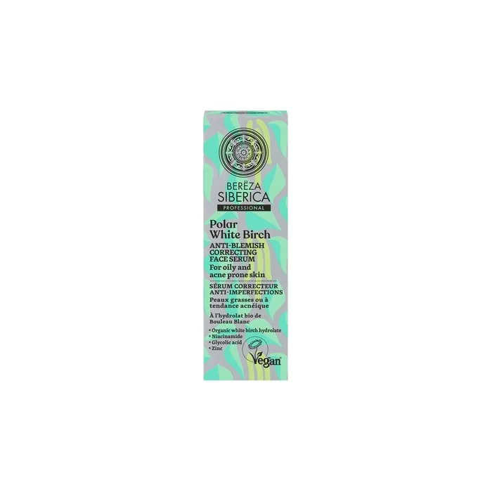 Bereza Siberica Vegan Face Serum Against Imperfections For Oily Skin And Acne-Prone Skin 30ml