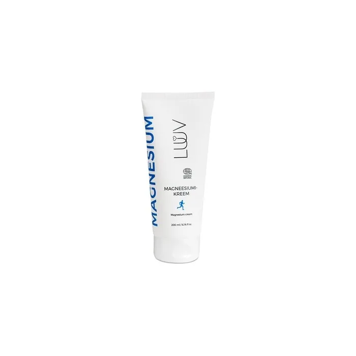 LUUV Magnesium Cream 200ml 6.76 Fl oz - Ecocert Cosmos Natural Certified - Reducing Magnesium Deficiency - Supports Relaxation and Sleep - Relieves Muscle Tensions and Cramps
