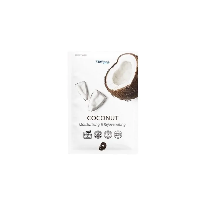 Vegan COCONUT Hydrating Sheet Mask - 1 Piece STAY WELL