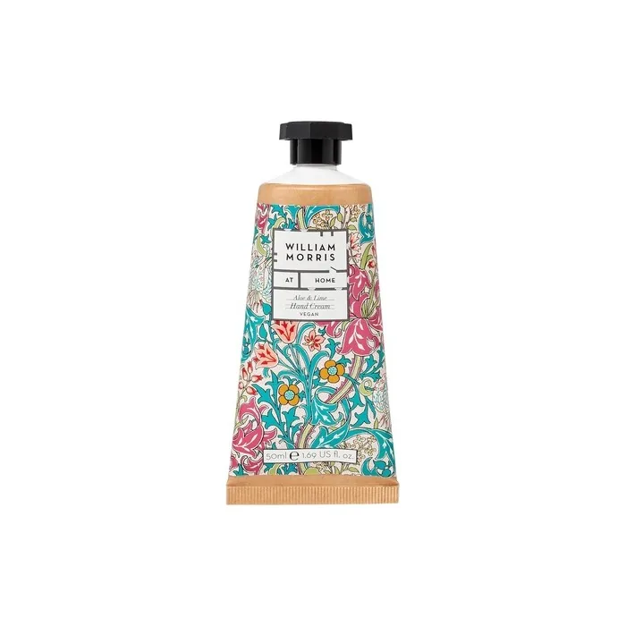 William Morris At Home Golden Lily Light Aloe & Lime Hand Cream Enriched with Shea Butter Cruelty Free & Vegan Friendly Travel Friendly Size 50ml