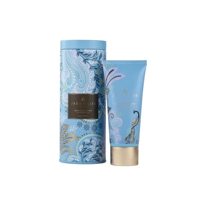 Sara Miller London Hand Cream 100ml in Blue Powder Filigree Tin with Shea Butter