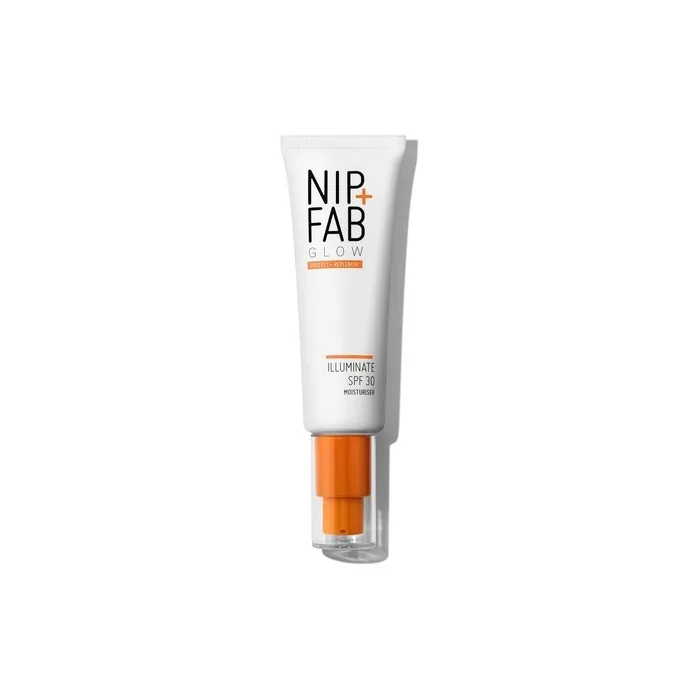 Nip+Fab SPF 30 Moisturiser Glow Illuminate 50ml Tailored to Dull Skin Maximum Face Hydration and Protection UVA UVB Protection