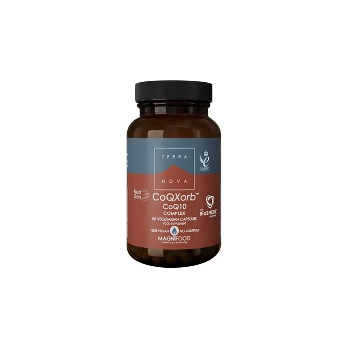 Terranova CoQXorb CoQ10 Complex Antioxidant and Fatigue Support Supplement 50 Vegetarian Capsules