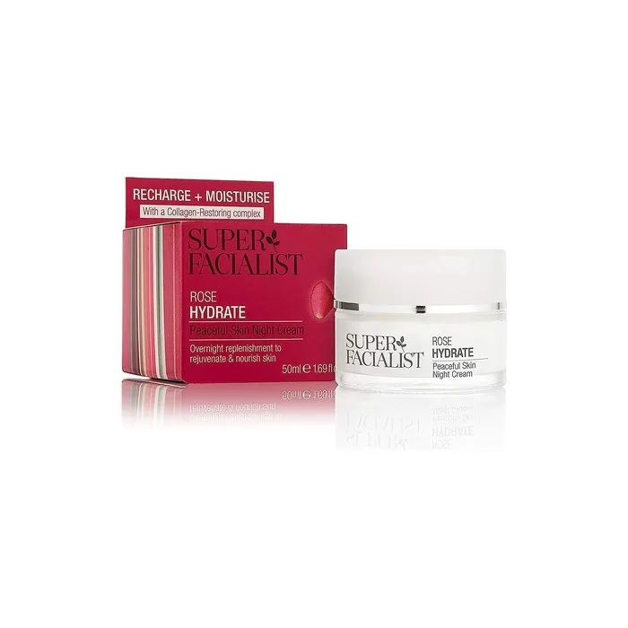 Super Facialist Rosehip Peaceful Skin Night Cream with Hyaluronic Acid and Cucumber Oil 50ml