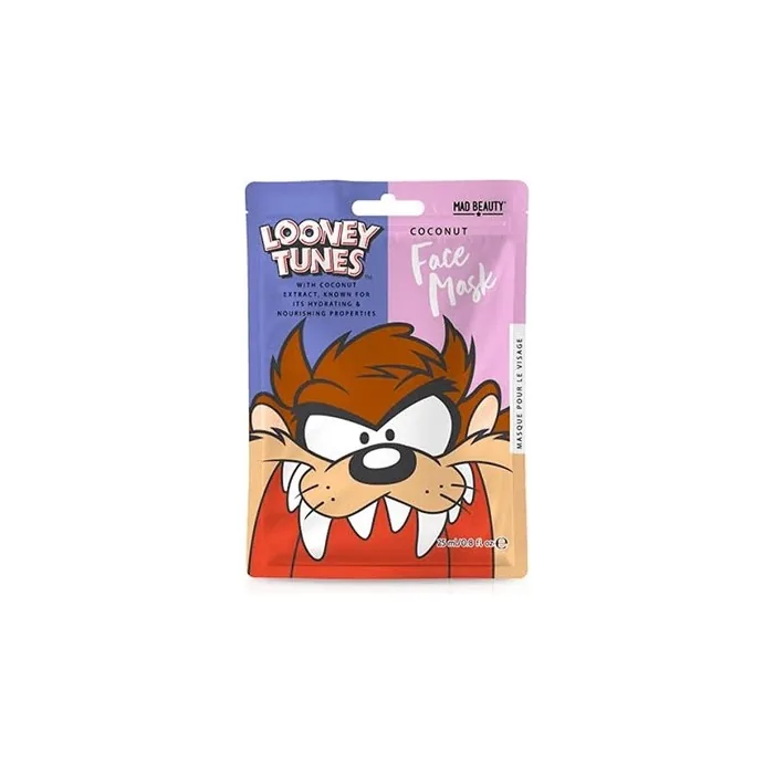 MAD Beauty Disney Looney Tunes Tasmanian Devil Taz Moisturizing and Relaxing Sheet Mask for Nourished Skin and a Beautiful Complexion