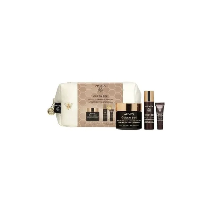 Apivita Promo Queen Bee Light Texture Cream, 50 Ml & Serum, 10 Ml & Eye Cream, 2 Ml