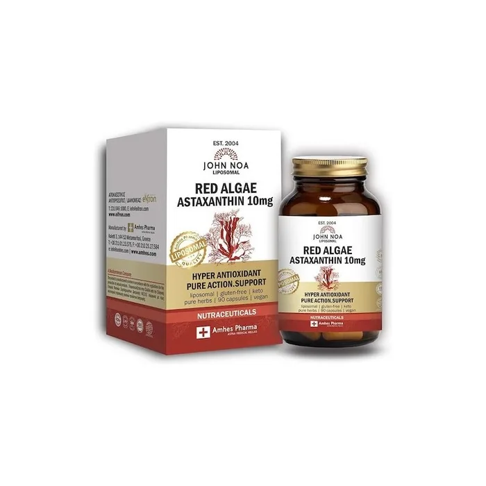 John Noa Red Algae Astaxanthin 10mg Liposomal Dietary Supplement With Astaxanthin 90 Capsules
