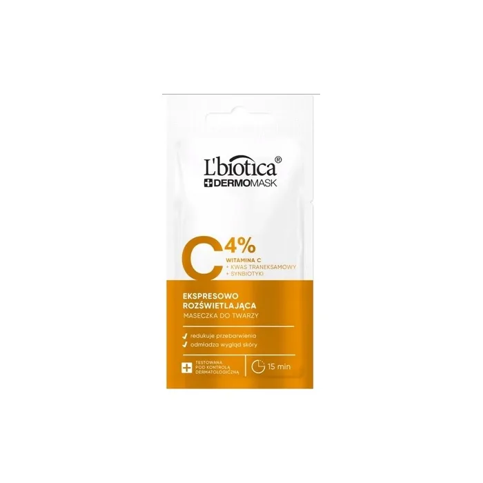Lbiotica Dermomask Face Mask Instant Brightening With Vitamin C 8 Ml
