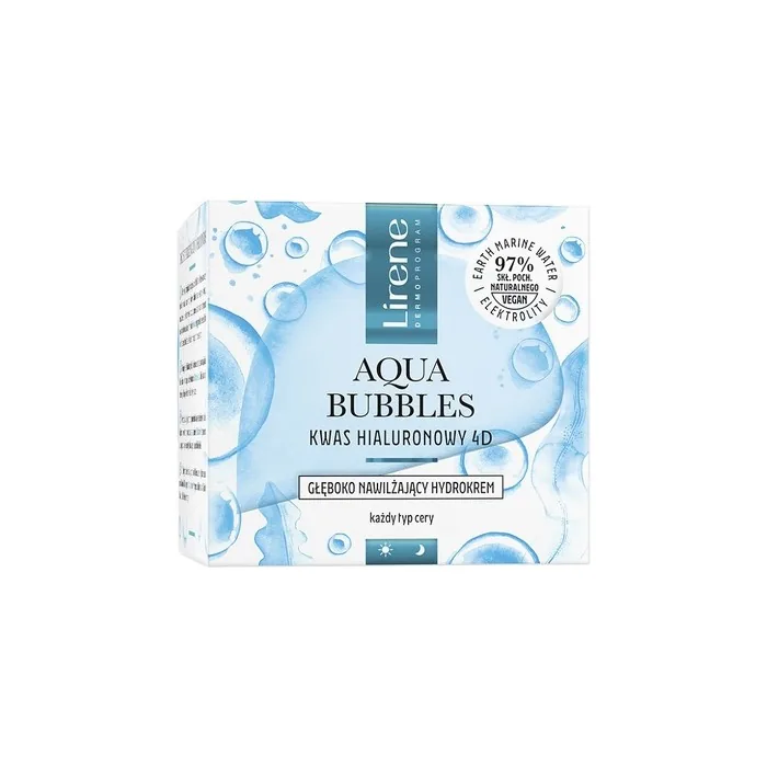 Lirene Aqua Bubbles Hyaluronic Acid 4d Deeply Moisturizing Hydro Cream For All Skin Types 50ml