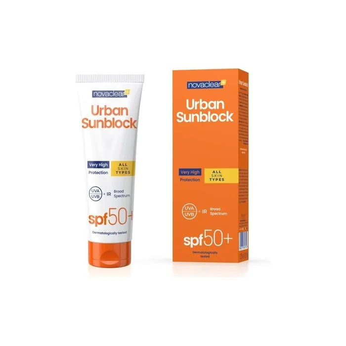 Novaclear Cream with 50+ SPF for Face and Body Against UVA, UVB, IR Rays 125ml Very High Sun Protection Dermatologically Tested No Fragrance Composition