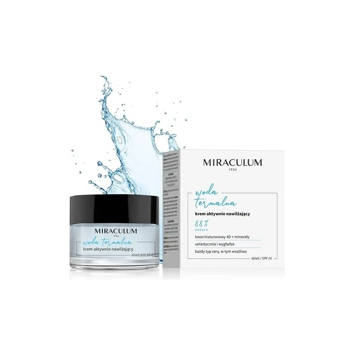 Miraculum Moisturizer Day Cream with SPF for Women - Anti-Aging Day Cream SPF 15 with Thermal Water - Vegan Moisturizer - Anti-Age Hyaluronic Acid Day Cream - 50ml