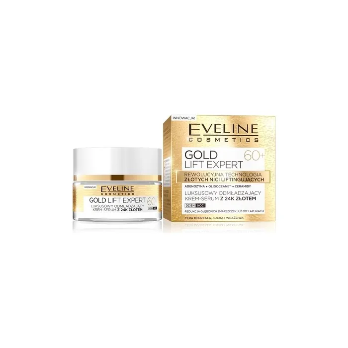 Eveline Gold Lift Expert 60+ Luxury Rejuvenating Cream-Serum With 24k Gold Day/Night 50ml