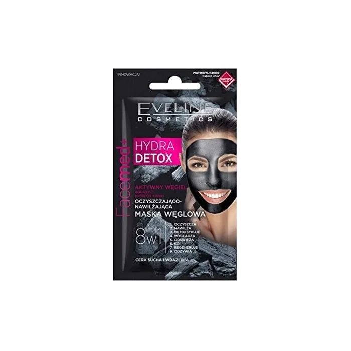 Eveline Cosmetics Facemed+ Cleansing Moisturizing Carbon Mask 8in1 7ml