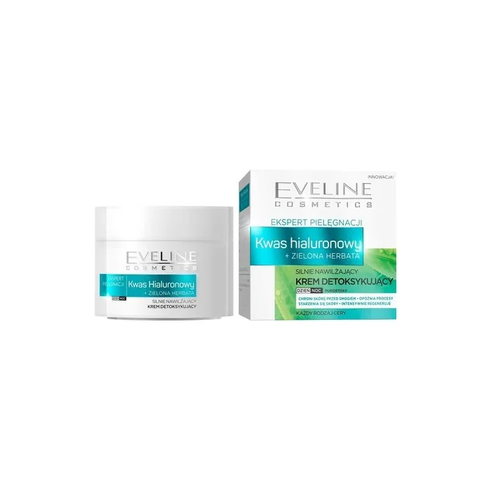Eveline Skin Care Expert Hyaluronic Acid and Green Tea Face Cream Day/Night 50ml