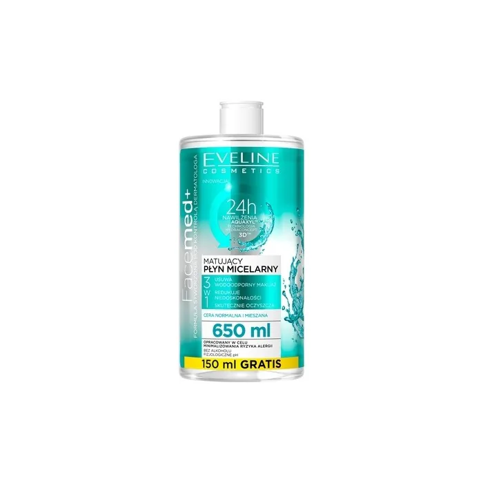 Eveline Facemed+ Mattifying Micellar Liquid 3 In 1 For Normal And Combination Skin 650ml
